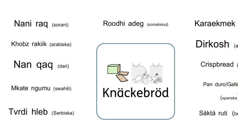 Bild på knäckebröd och vad det heter på olika språk