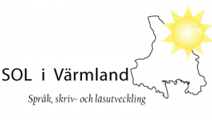 SOL i Värmlands logo: Värmlands kontur och en gul sol